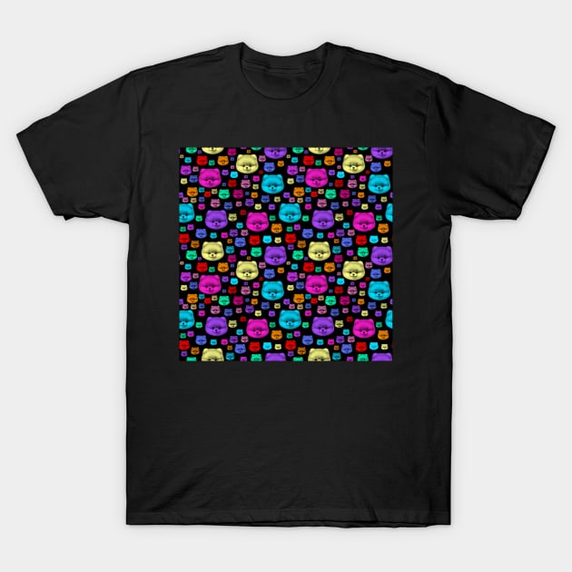 Colorful Puppy Pattern T-Shirt by Doggomuffin 